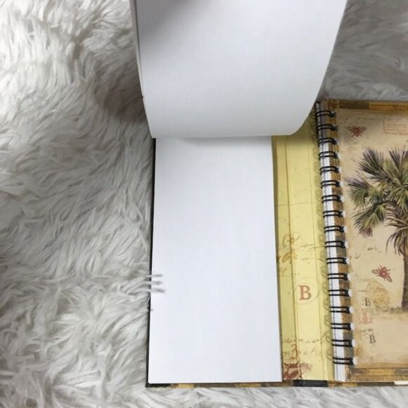 Palm Tree Travel Stamp Agenda Calendar Notes Trifold Magnetic Closure Planner - Picture 7 of 16
